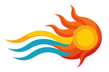 Naklejka premium sun in the sea