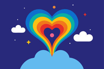 heart in the night sky