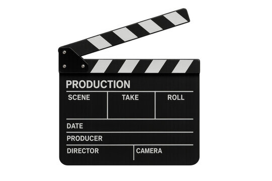 Movie clapperboard with transparent background for easy integration