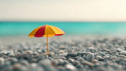umbrella on the beach on life style image