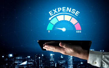 Expense control concept visualizing expense, cost, and spending with emphasis on budgeting, cost...