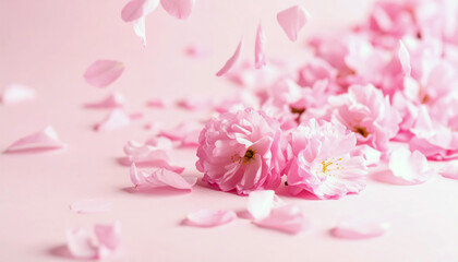 Obraz premium pink petal on pink background