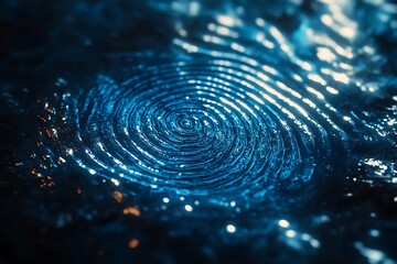 High Resolution Abstract Blue Ripple in Water with Circular Waves and Light Reflection Background,Generative Ai