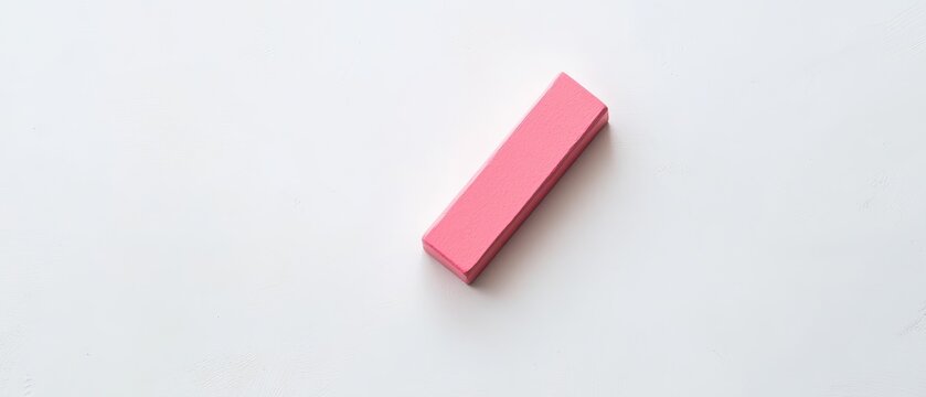 Simple pink eraser on a white background