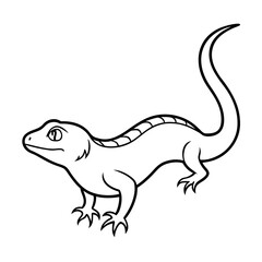 Lizard Line Art Illustration Minimal Outline Vector