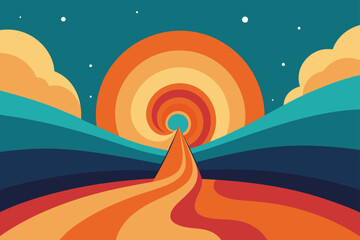 abstract background with rainbow