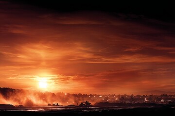 Naklejka premium Asphalt laying machines highlighted by digital overlays. High-tech roads. Exploring the production and characteristics of bitumen and asphalt. Asphalt insights. Infrastructure goals.