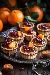 Miniature tarts with fruit topping