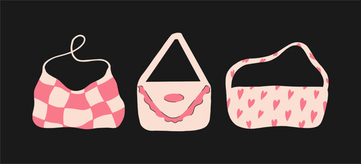 A set of fashionable pink bags.
