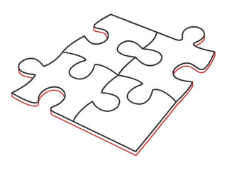 Puzzle Illustration on White Background for Problem Solving Concept Vector