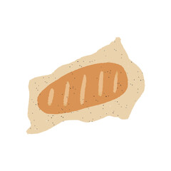 Loaf, baguette. Freshly baked goods. Simple vector illustration.