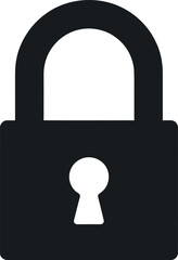 Simple Black Padlock Icon on White Background Representing Security Privacy Protection and Access Control for Digital and Physical Safety Measures