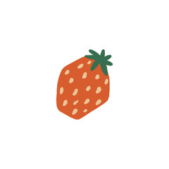 Simple strawberry illustration, hand drawn vector.