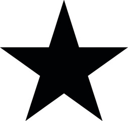 Bold Black Star on White Background Simple Graphic and Versatile Element for Design and Decoration Projects