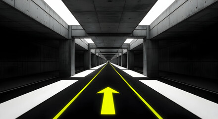 Directional Road Underpass Leading The Way To The Unknown Future Ahead