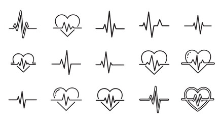 Heartbeat line icon vector on a white background

