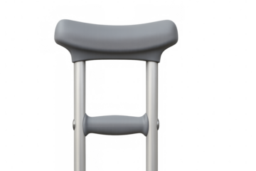 Crutches supporting injured person on transparent background