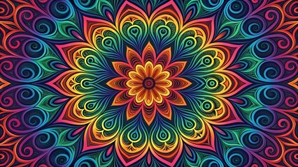 seamless pattern with colorful flowers