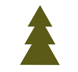 fir tree from simpletriangle shapes. Green forest plant. Flat vector isolated on white