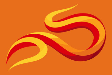Abstract orange swirl pattern with light wave lines, a colorful vector art background illustration
