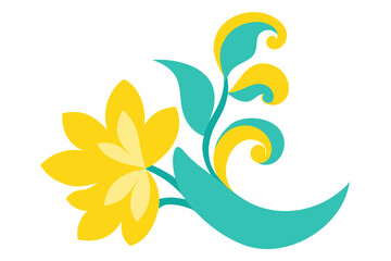 Beautiful floral vector art illustration features a nature-inspired design with colorful leaves, plant elements, and decorative spring patterns