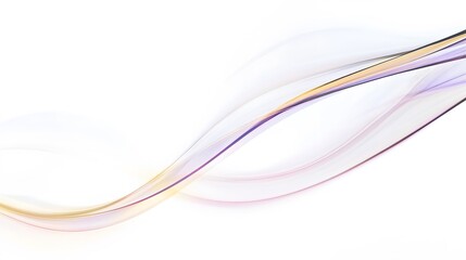 Fototapeta premium Smooth curved light trails glide gently across a white background, enhanced by soft, subtle shadows.