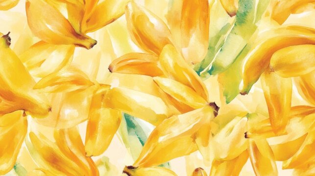 Watercolor banana pattern