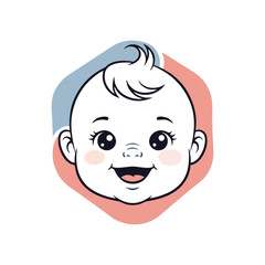 cute baby face logo vector ilustration