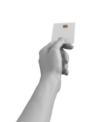 Payment flow with salary, commerce, card held by hand, credit, fund, security, revenue concept.