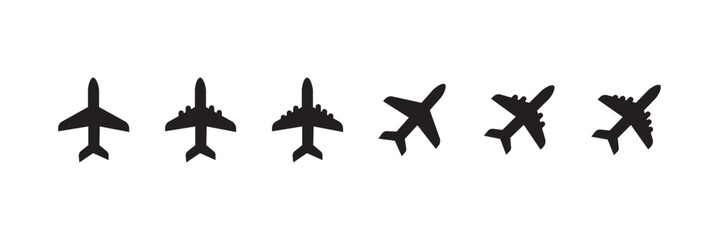 Airplane icon set. Modern Airplane Logo Vector Set. Airplane sign and symbol. Flight transport symbol. Travel sign. vector illustrator.