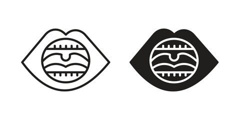 Tonsillitis icon. Sign design vectors pack