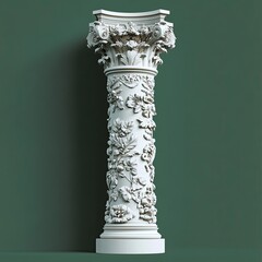 Ornate, floral column, classical design