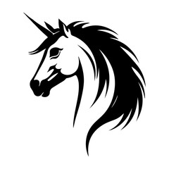 Majestic Unicorn Horse Head Vector Illustration
