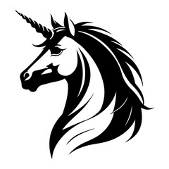 Majestic Unicorn Horse Head Vector Illustration
