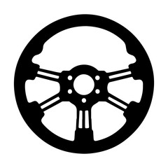 Obraz premium Racing Steering Wheel Sport Silhouette Vector