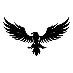 Majestic Flying Eagle Silhouette Vector Art

