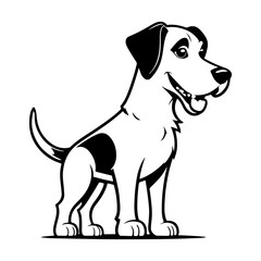 Happy Cartoon Dog Pet Vector Illustration