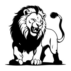 Roaring Lion King Mascot Vector Illustration