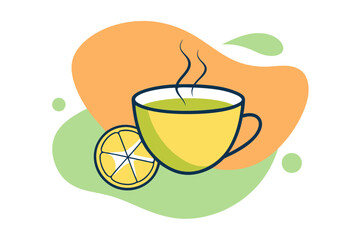 Beverage Design with Strawberries and Oranges in a Fruit Punch Vector