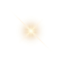 Shine glowing star. Golden Spark isolated