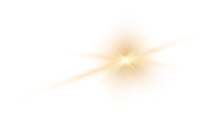 Shine glowing star. Golden Spark isolated
