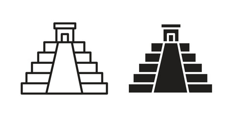 Chichen Itza icon. Sign design vectors pack