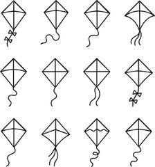 Kite line icon vector on a white background