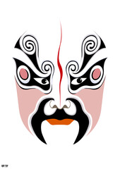 Chinese Peking Opera Mask Illustration, Traditional Beijing Opera Face Art, Cultural Vector Design