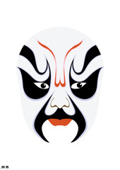 Chinese Peking Opera Mask Illustration, Traditional Beijing Opera Face Art, Cultural Vector Design
