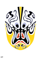 Chinese Peking Opera Mask Illustration, Traditional Beijing Opera Face Art, Cultural Vector Design