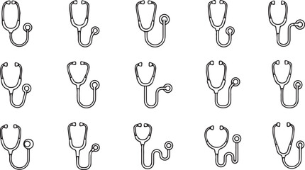 Stethoscope line icon vector on a white background