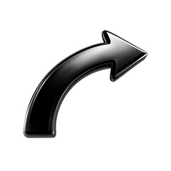 Black curved upward arrow symbol isolated on transparent background --ar 1:1