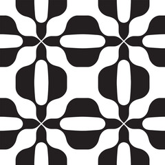 Black and white organic geometric pattern with flowing shapes abstract
