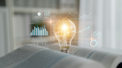 Data analytics dashboard with charts, indicators, and performance metrics, reveals trends, data...